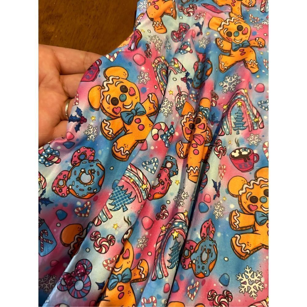 Olive and Gray Girls Gingerbread Mouse Christmas Soft Stretch Dress Pockets 14 - Picture 4 of 10